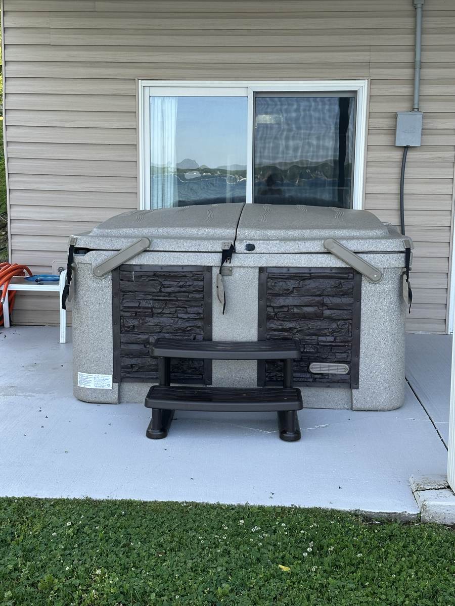 Hot tub on the patio